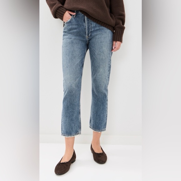 Agolde Riley High Rise Straight Crop in Frequency - Picture 6 of 13